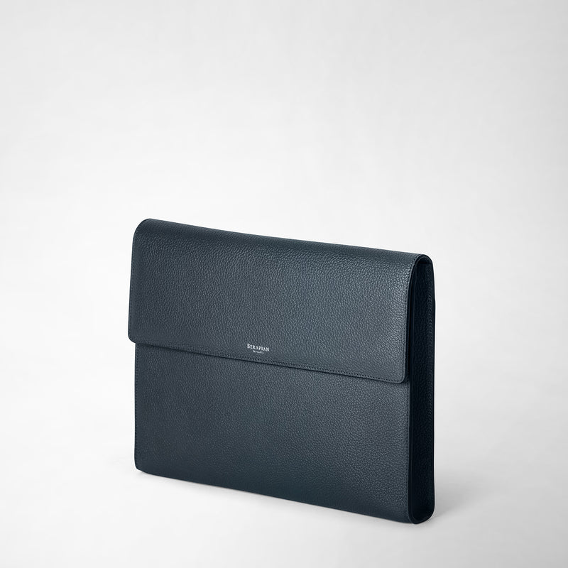 Serapian Portadocumenti con patta in pelle cachemire blu navy 50% di sconto per tempo limitato