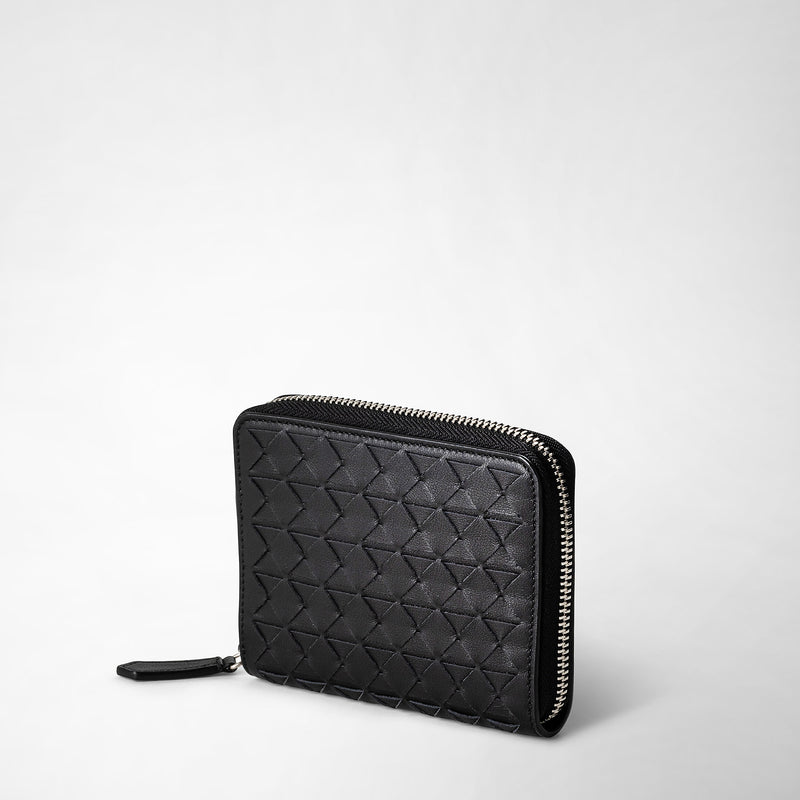 Serapian Mini zip wallet in mosaico black Italy