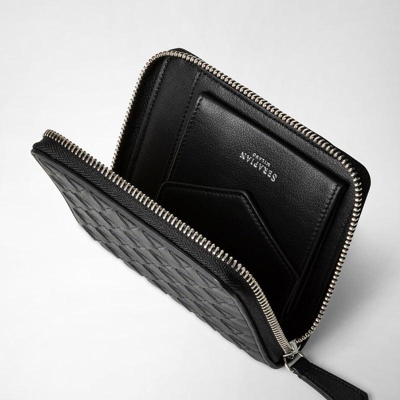 Serapian Mini zip wallet in mosaico black Italy
