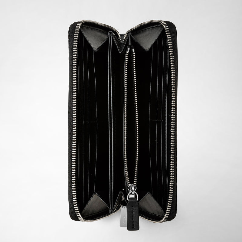 Serapian Portafoglio con zip in stepan blu oceano-nero Italia