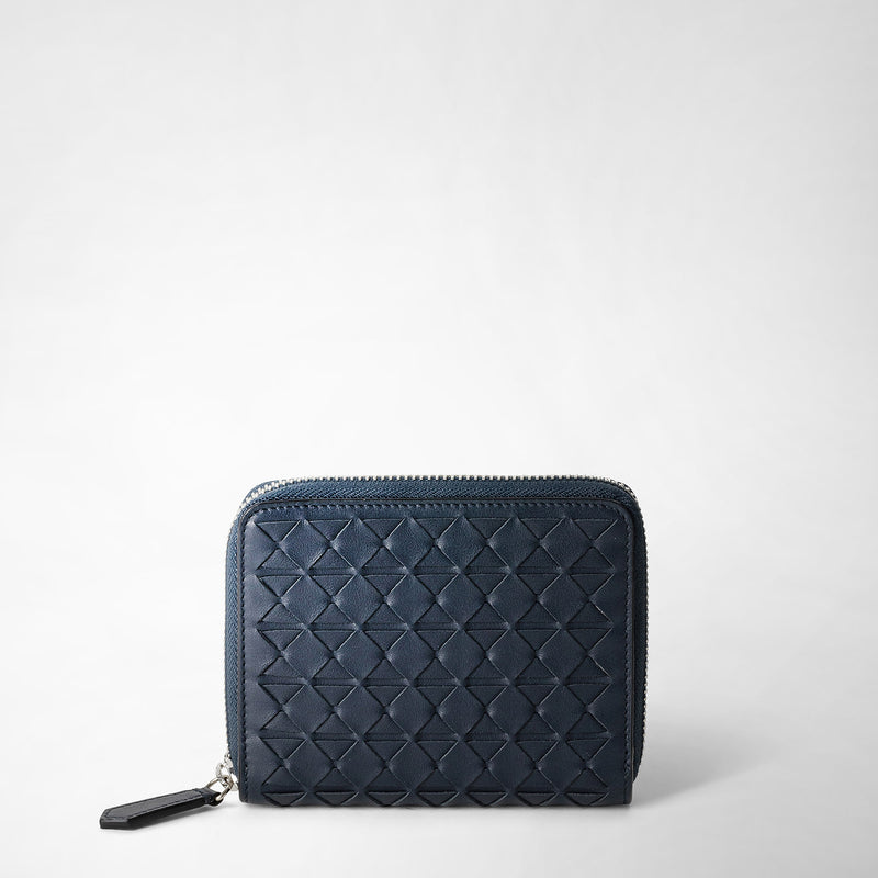 Serapian Mini zip wallet in mosaico navy blue Qualità