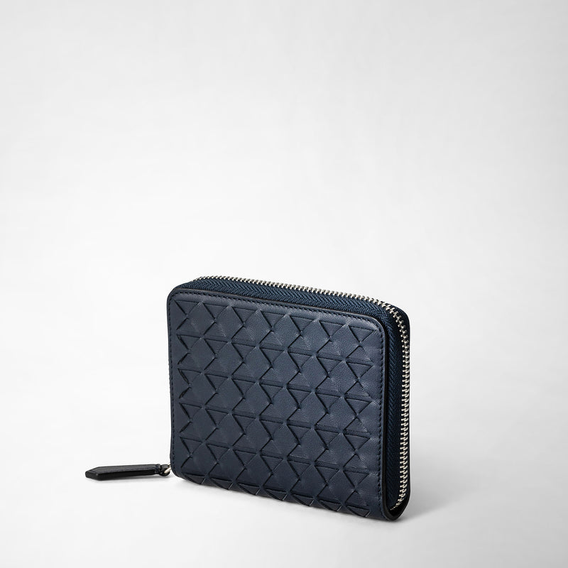 Serapian Mini zip wallet in mosaico navy blue Qualità