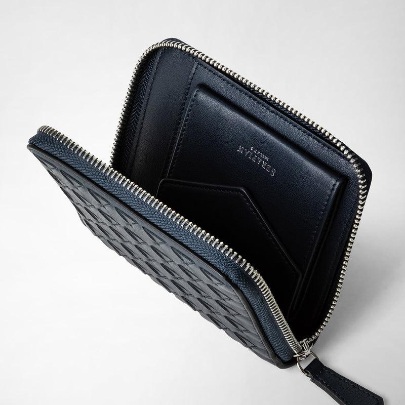Serapian Mini zip wallet in mosaico navy blue Qualità