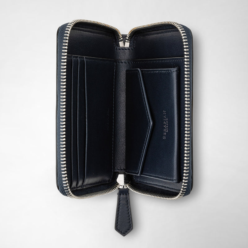 Serapian Mini zip wallet in mosaico navy blue Qualità