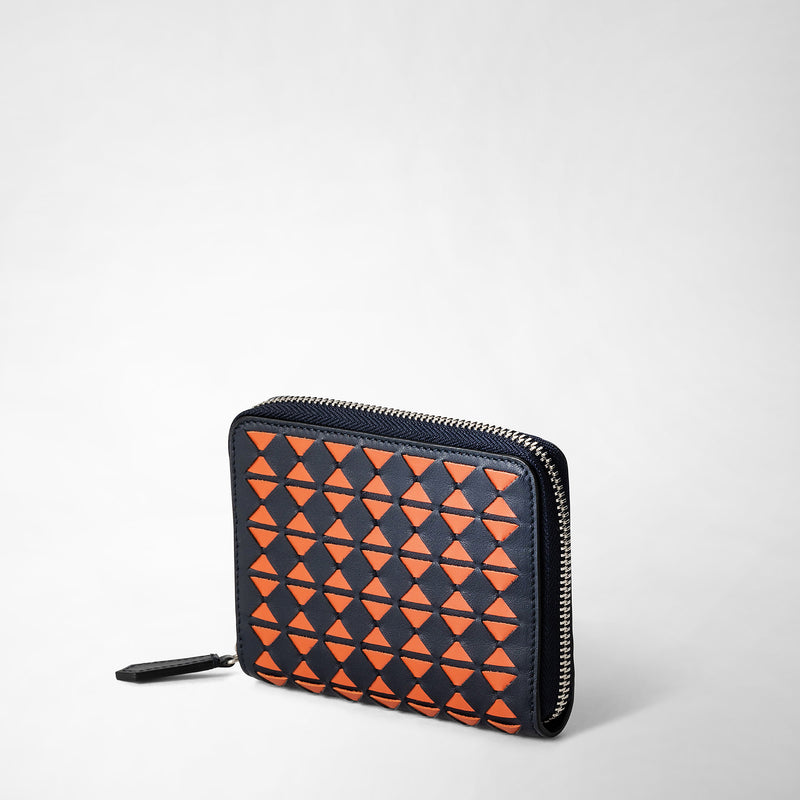 Serapian Mini zip wallet in mosaico navy blue orange Promozione