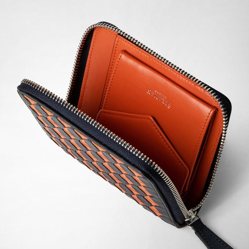 Serapian Mini zip wallet in mosaico navy blue orange Promozione