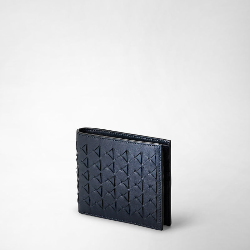 Serapian 8-card billfold in mosaico navy blue Spedizione Gratuita