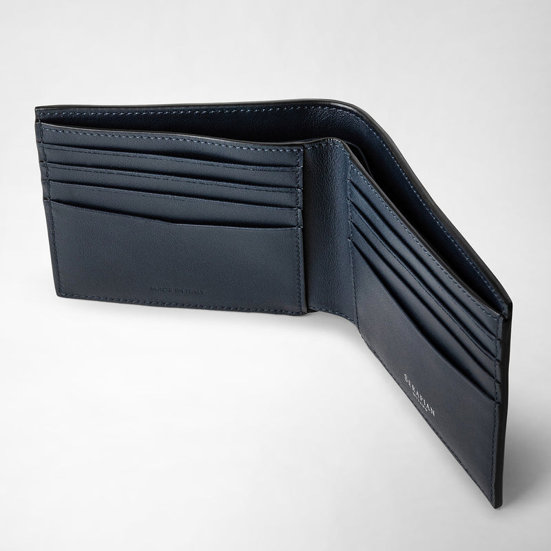 Serapian 8-card billfold in mosaico navy blue Spedizione Gratuita