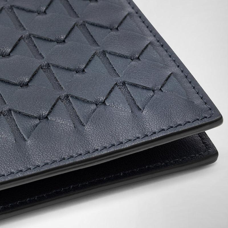 Serapian 8-card billfold in mosaico navy blue Spedizione Gratuita
