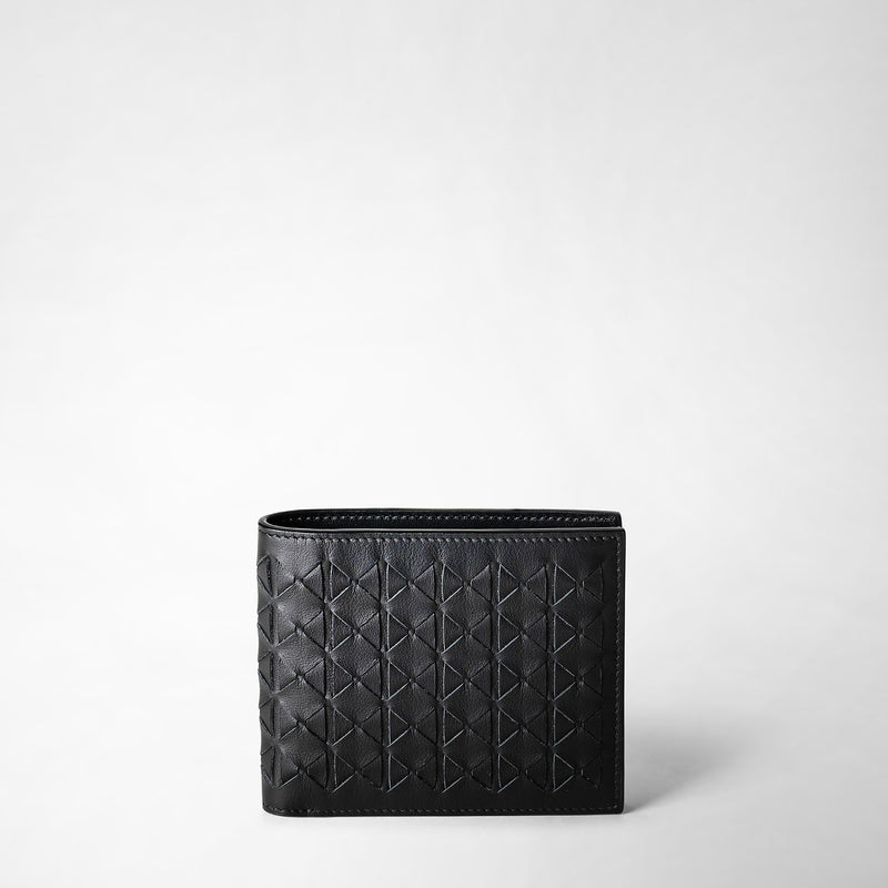 Serapian 8-card billfold in mosaico black Pezzi Unici