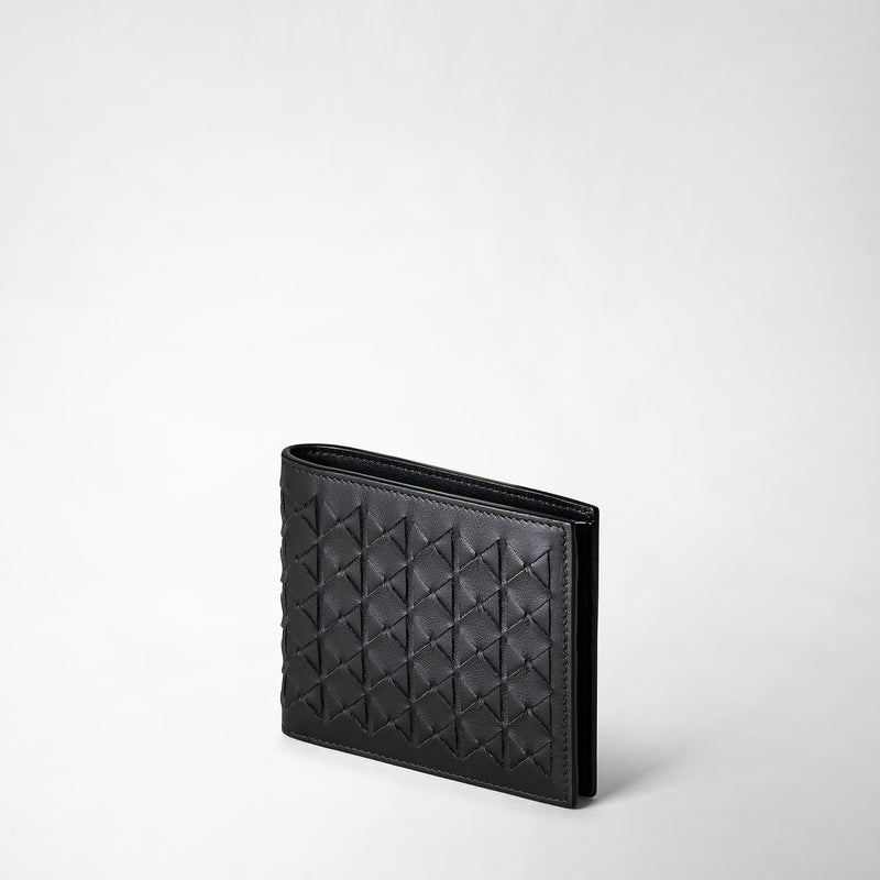 Serapian 8-card billfold in mosaico black Pezzi Unici