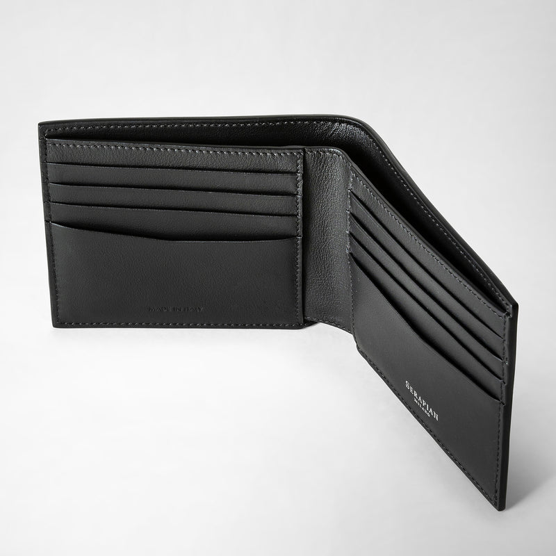 Serapian 8-card billfold in mosaico black Pezzi Unici