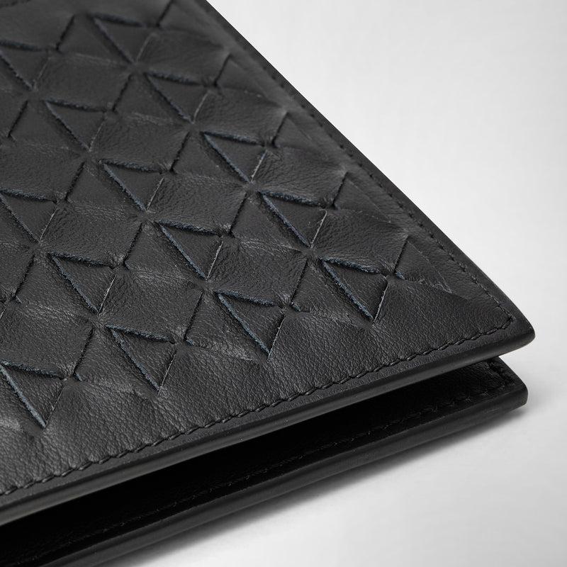 Serapian 8-card billfold in mosaico black Pezzi Unici