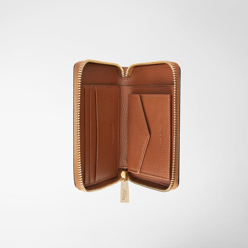 Serapian Portafoglio mini con zip in pelle rugiada cuoio Acquista Ora