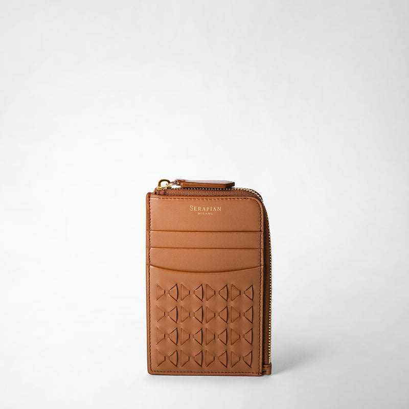 Serapian Zip card case in mosaico tan Novità