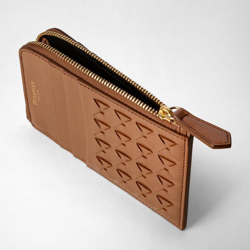 Serapian Zip card case in mosaico tan Novità