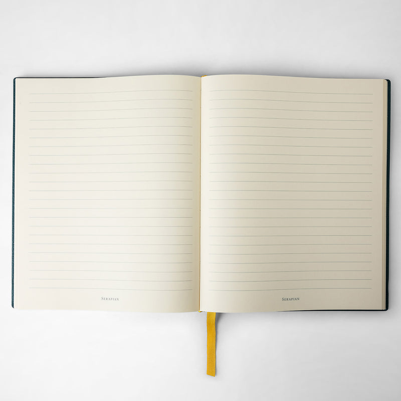 Serapian Large notebook in cachemire leather moss green Saldi