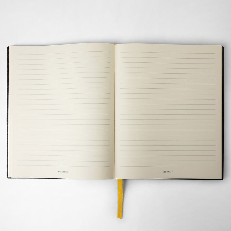 Serapian Large notebook in cachemire leather black Offerte