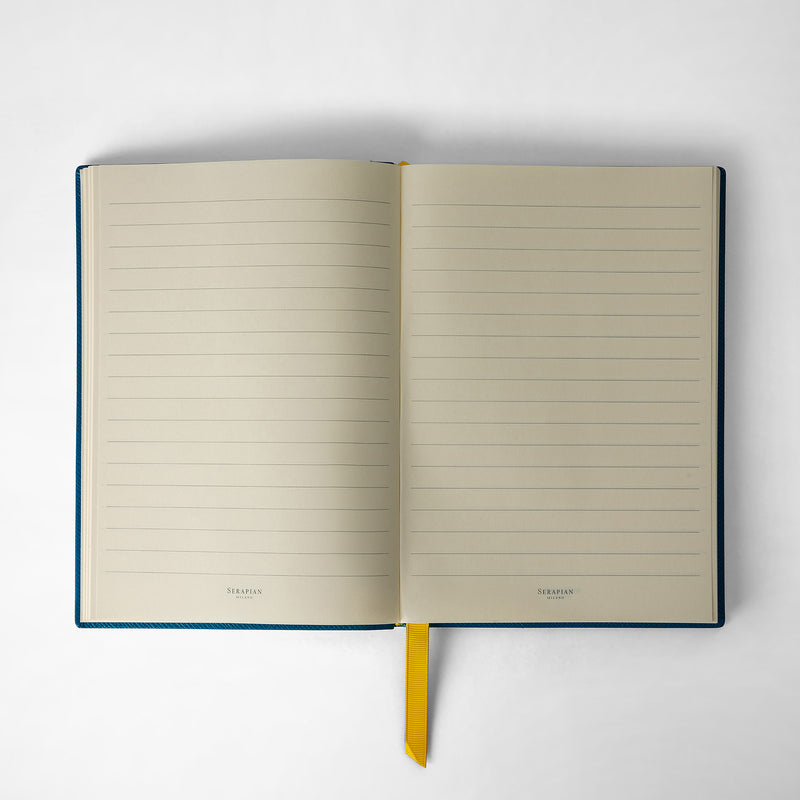 Serapian Notebook in evoluzione leather petrol Vendita Economica