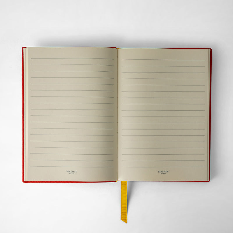 Serapian Notebook in evoluzione leather coral red Negozio