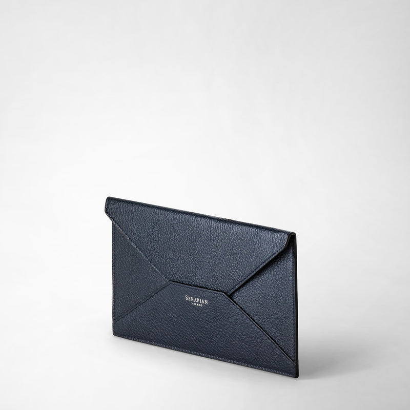 Serapian Pouch in cachemire leather navy blue In Saldo