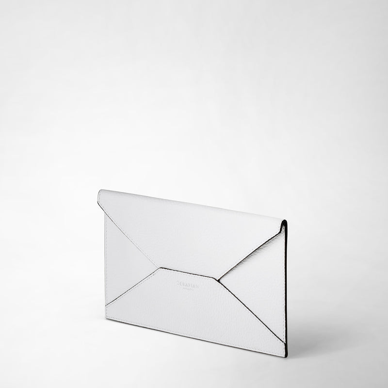 Serapian Pouch in cachemire leather white Nuova