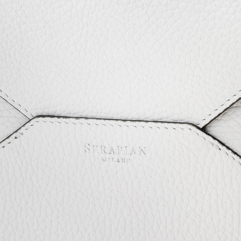 Serapian Pouch in cachemire leather white Nuova