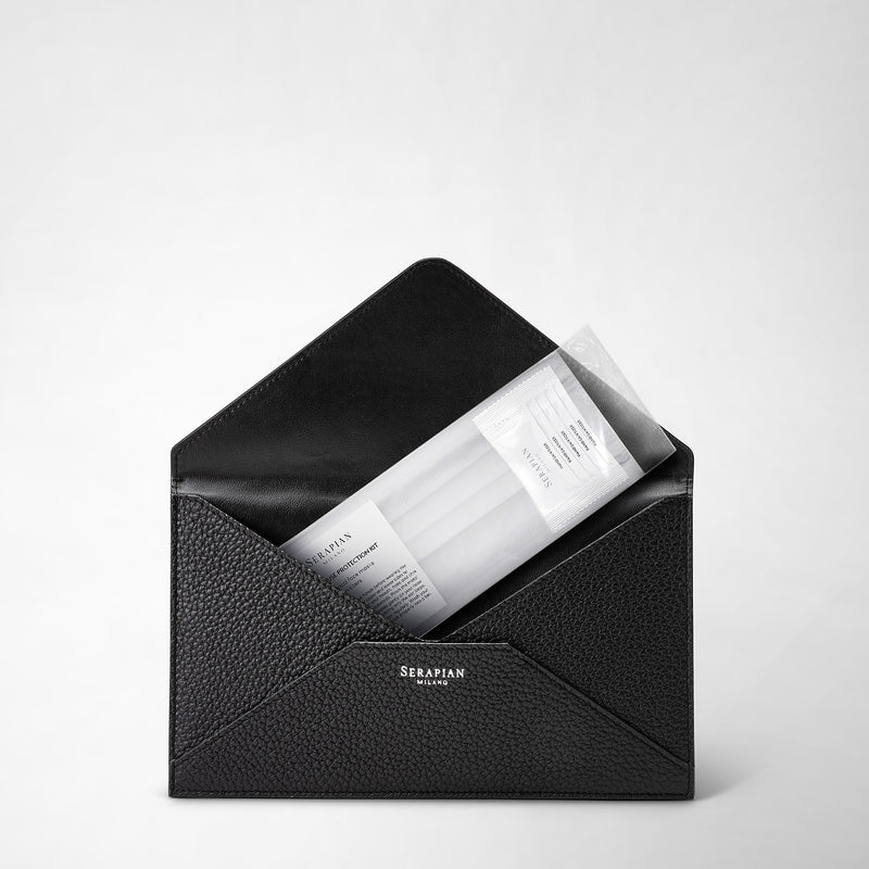 Serapian Pouch in cachemire leather black Moda