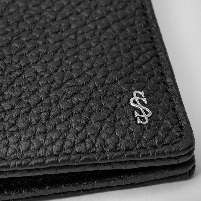 Serapian Portafoglio per 8 carte in pelle cachemire nero Offerta speciale