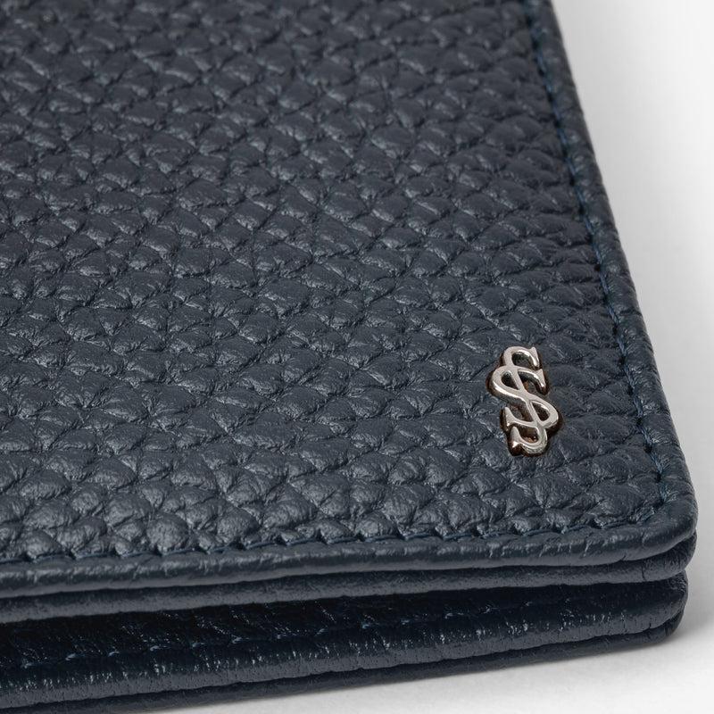 Serapian Portafoglio per 8 carte in pelle cachemire blu Grande vendita