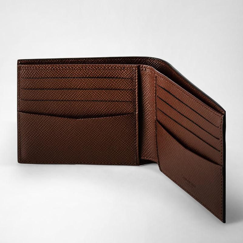 Serapian 8-card billfold wallet in evoluzione leather burgundy Flash Sale