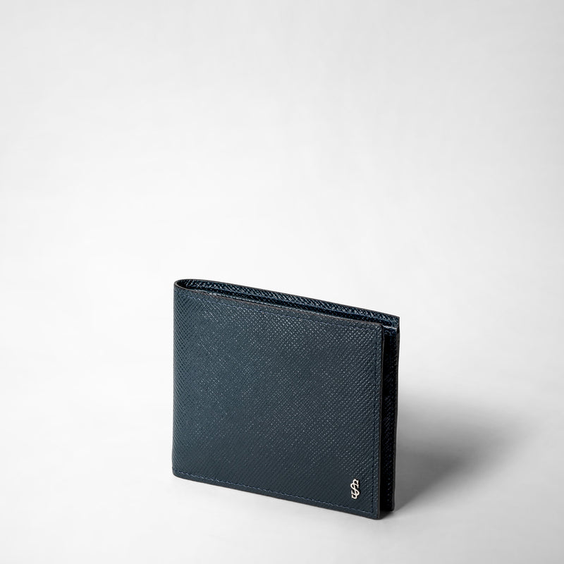 Serapian Portafoglio 8 carte pelle evoluzione blu navy Fornitura limitata