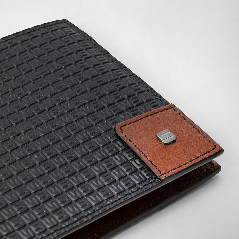 Serapian 8-card billfold wallet in stepan black cuoio Vendite stagionali