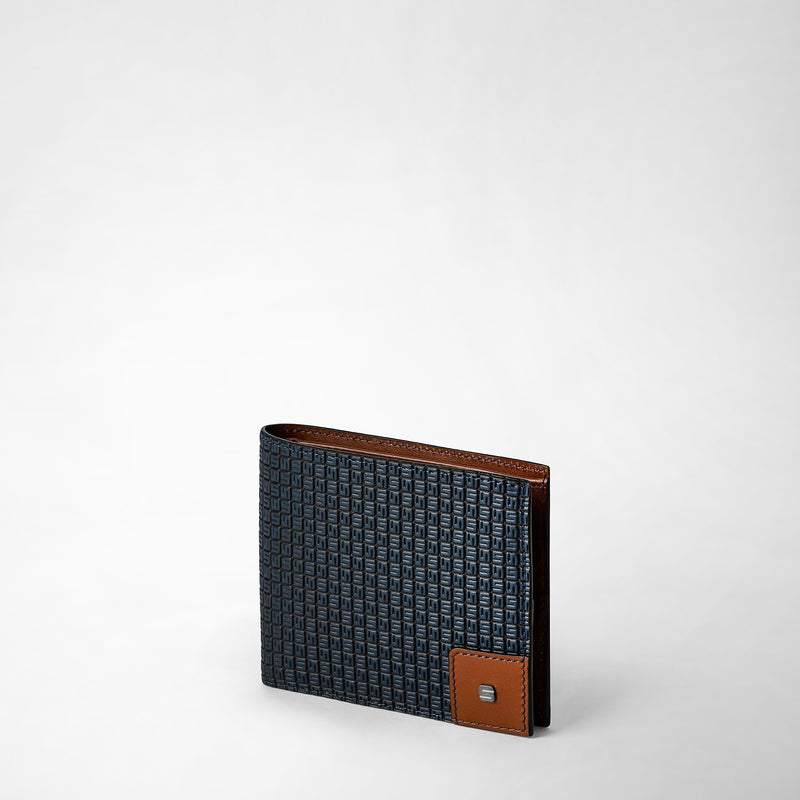 Serapian 8-card billfold wallet in stepan ocean blue-cuoio Black Friday