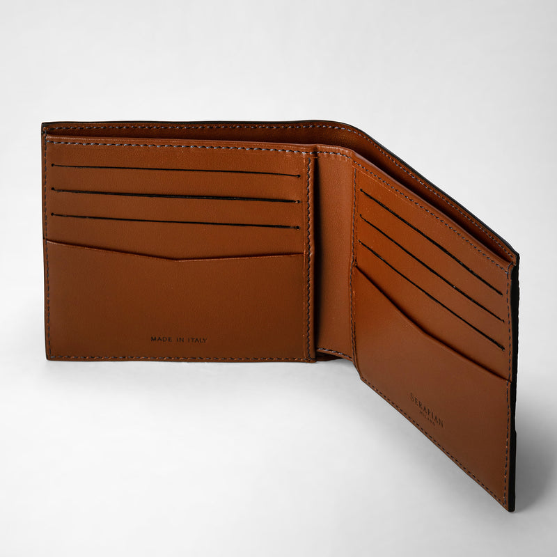 Serapian 8-card billfold wallet in stepan ocean blue-cuoio Black Friday