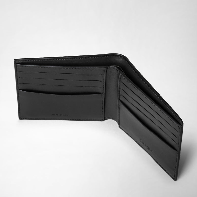 Serapian Portafoglio per 8 carte in stepan asfalto-nero Cyber Monday