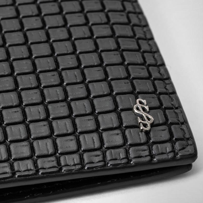 Serapian Portafoglio per 8 carte in stepan asfalto-nero Cyber Monday