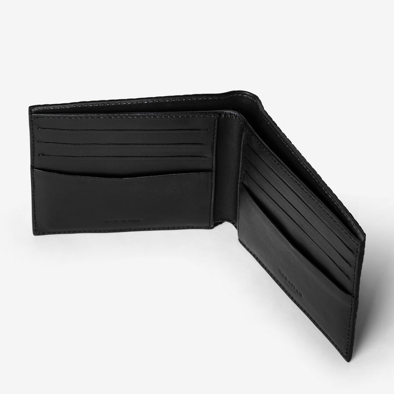 Serapian Portafoglio per 8 carte in stepan nero-nero eclissi Offerta natalizia