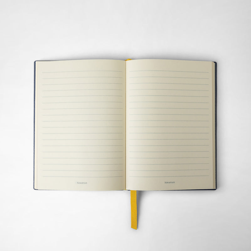 Serapian Notebook in cachemire leather avio blue Smaltimento dello stoccaggio