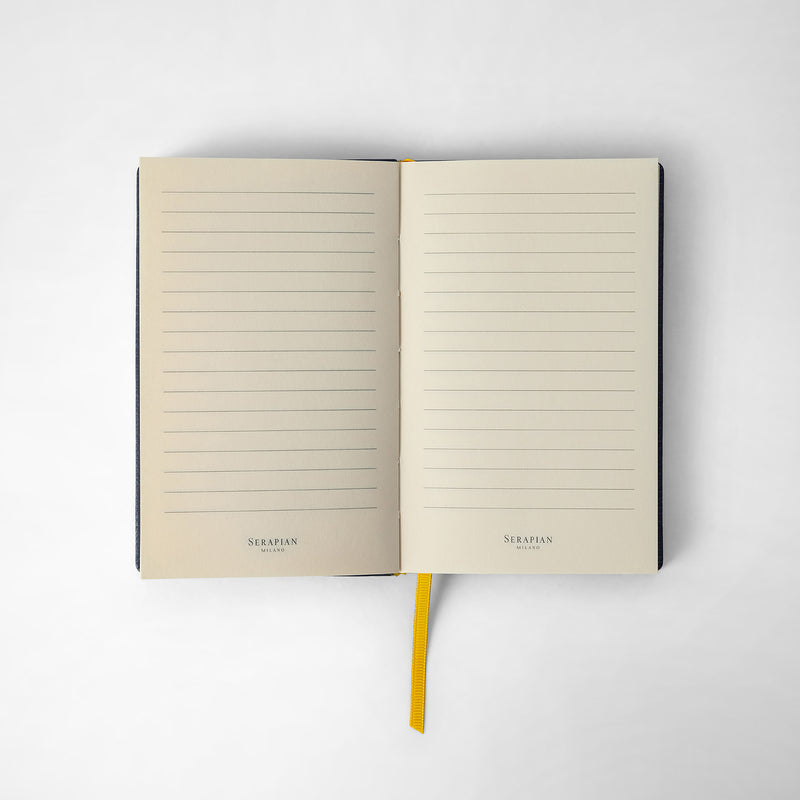 Serapian Notebook in cachemire leather avio blue Latest fashion