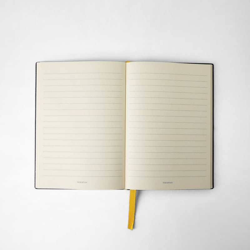 Serapian Notebook in cachemire leather navy blue Online Outlet