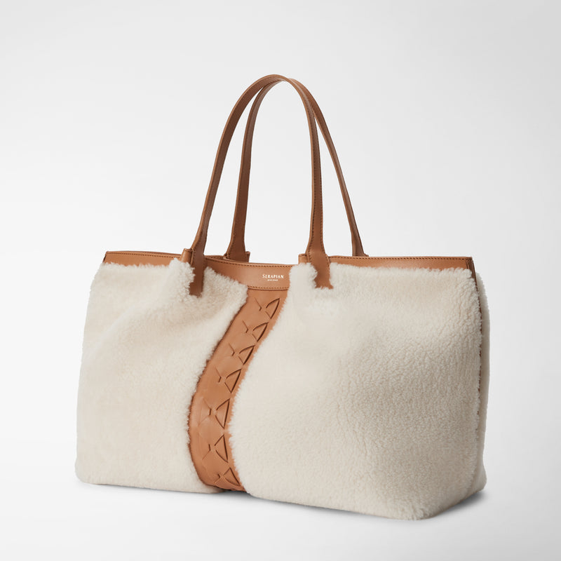 Serapian TOTE BAG SECRET IN SHEARLING Offerta temporanea