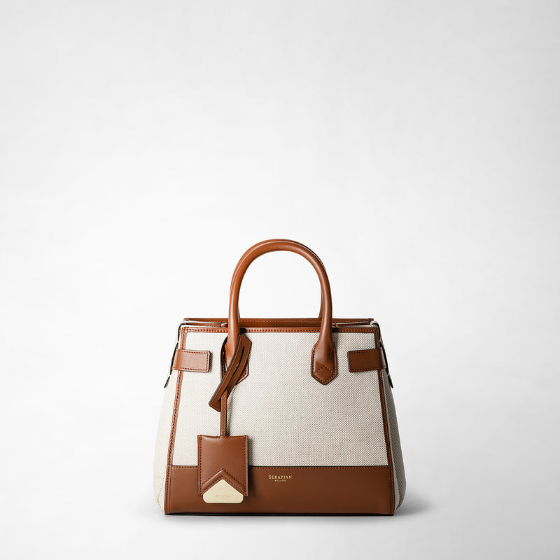 Serapian Borsa a mano meliné in canvas e mosaico Liquidazione