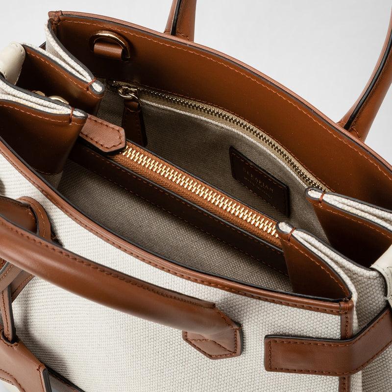 Serapian Borsa a mano meliné in canvas e mosaico Liquidazione