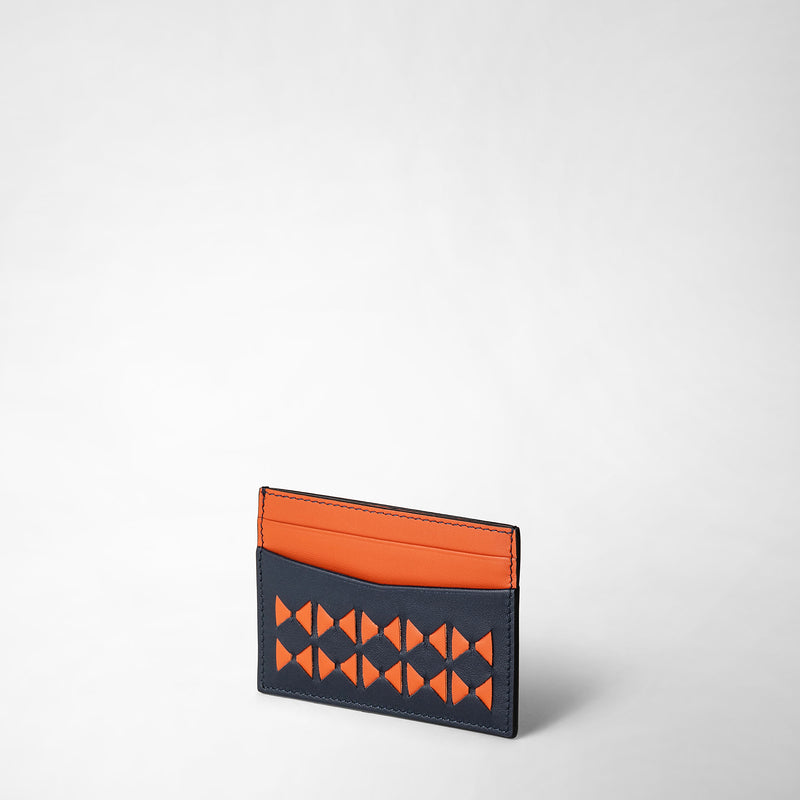 Serapian 4-card holder in mosaico navy blue orange Comprane uno, ottenene uno gratis