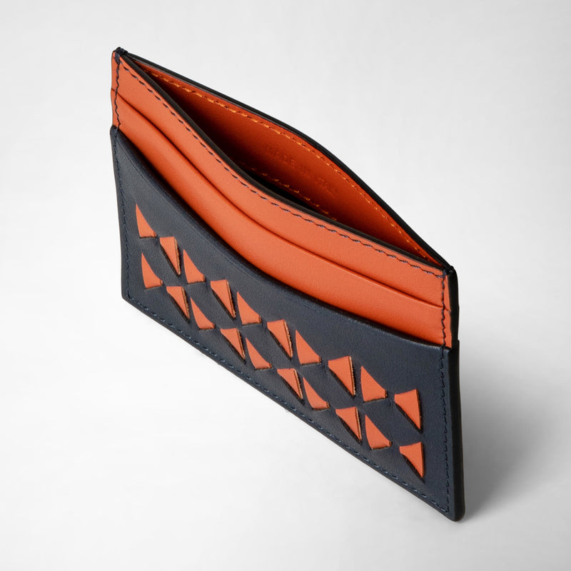 Serapian 4-card holder in mosaico navy blue orange Comprane uno, ottenene uno gratis