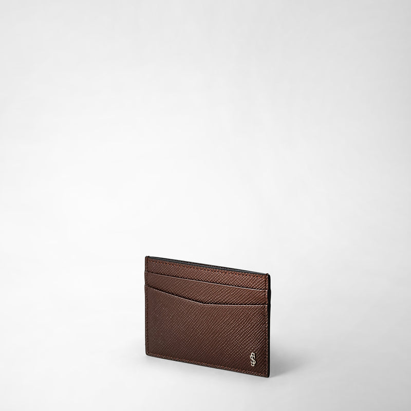 Serapian 4-card holder in evoluzione leather burgundy Latest stili