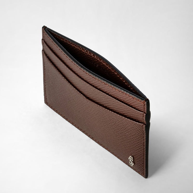 Serapian 4-card holder in evoluzione leather burgundy Latest stili