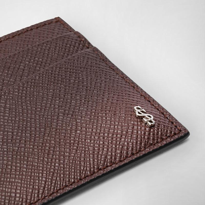 Serapian 4-card holder in evoluzione leather burgundy Latest stili