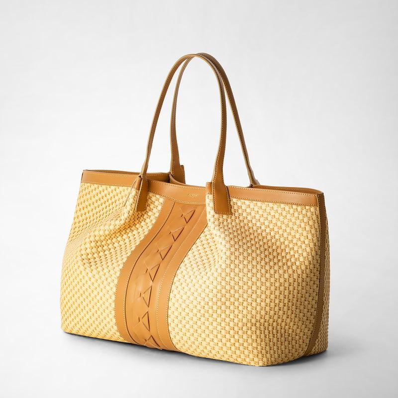 Serapian TOTE BAG SECRET IN RAFIA E PELLE SETA Fino al 60% di sconto